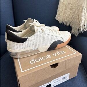 Dolce Vita Cream and Black Sneakers